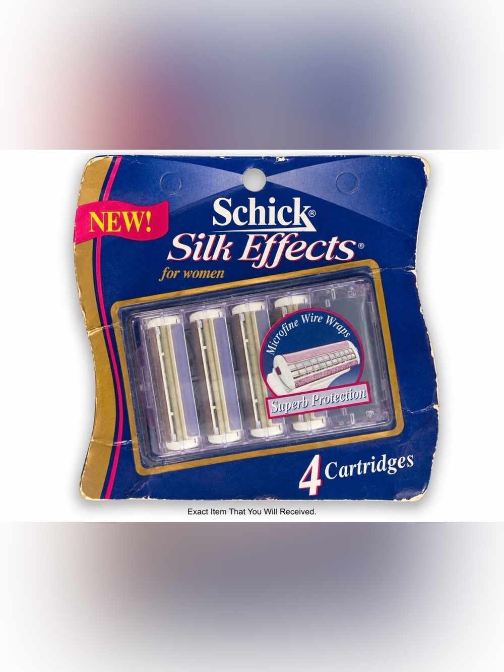 🪒 NEW SEALED Vintage Schick Silk Effects Women Razor Blade Refills 4 Cartridges